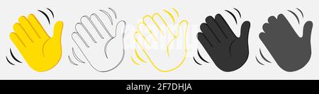 Hand icon for invite in Clubhouse social network. Stock Vector