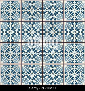 Vintage ceramic tiles vector pattern Stock Vector