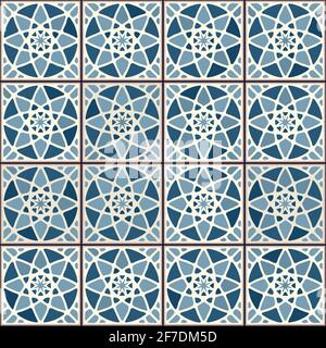 Vintage ceramic tiles vector pattern Stock Vector