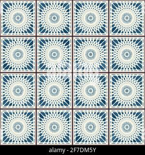 Vintage ceramic tiles vector pattern Stock Vector