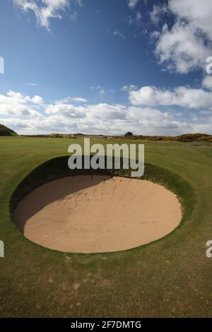 Signature hole, The Postage Stamp, the 8th, at Royal Troon Golf Club ...