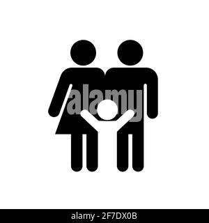 Family Icon in trendy flat style isolated on white background. Mother Father and child symbol Vector EPS 10 Stock Vector
