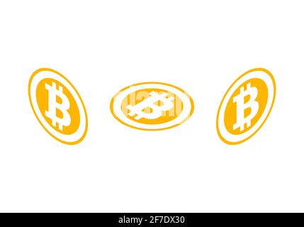 Bitcoin icons set in isometric style isolated on white background Vector EPS 10 Stock Vector