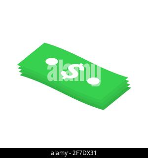 Vector stack of Dollar Bill flat icon isolated on white background Vector EPS 10 Stock Vector