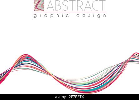 Wave. Abstract horizontal template of page with variegated thin strips. Vector graphic design layout Stock Vector
