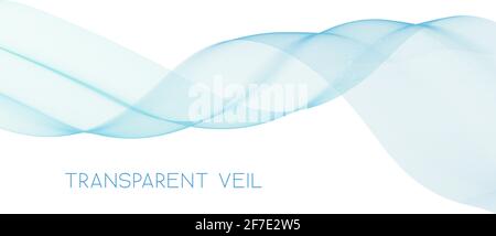 Abstract undulating transparent veil on white background. Subtle vector graphic pattern Stock Vector
