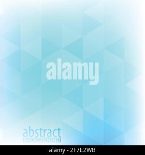 Subtle abstract electric blue background textured by light triangles. Graphic vector pattern Stock Vector