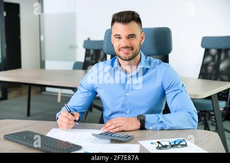 Businessman working in the office Stock Photo