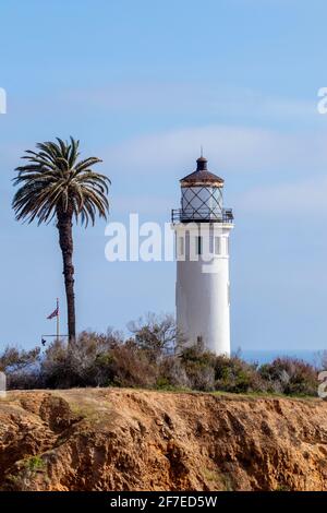 Point Vicente Lighthouse in Rancho Palos Verdes, CA, USA Stock Photo