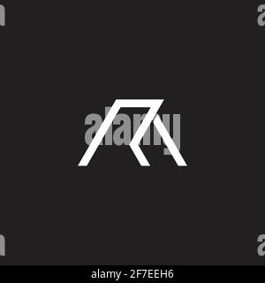 letter ra simple geometric line logo vector Stock Vector