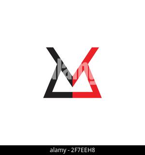 abstract letter mv colorful geometric line simple logo vector Stock Vector