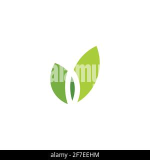 simple gradient leaf geometric logo vector Stock Vector