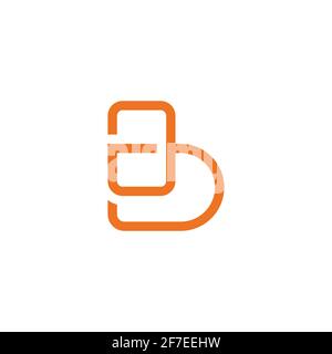 letter gb linked linear geometric simple brand identity vector Stock Vector