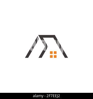 simple roof window light house geometric symbol logo vector Stock Vector
