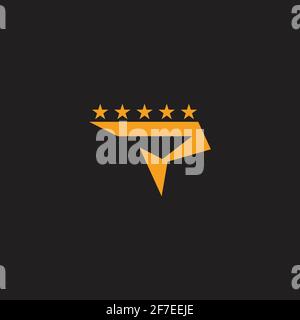 letter p motion star geometric simple logo vector Stock Vector