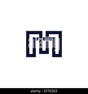 letter mn linked infinity line overlapping logo vector Stock Vector