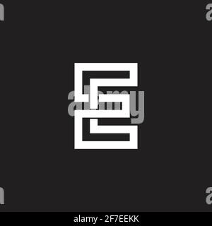 letter e uppercase infinity geometric line logo vector Stock Vector