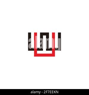 letter wu simple geometric abstract colorful logo vector Stock Vector