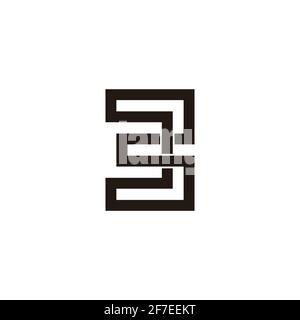 number 3 3d linked infinity geometric line logo vector Stock Vector