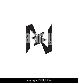 letter n opposite arrow geometric simple logo vector Stock Vector