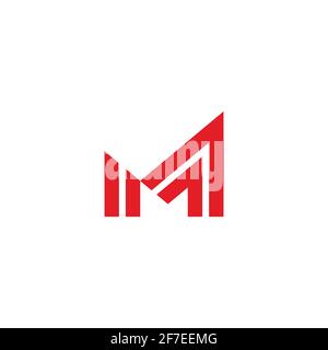 letter m stripes arrow symbol geometric logo vector Stock Vector