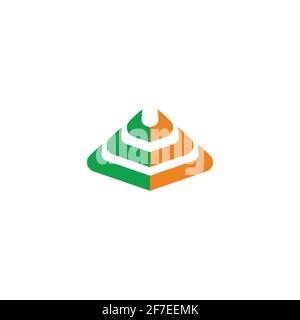 curves flower geometric simple colorful logo vector Stock Vector