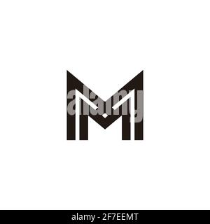 letter mx simple stripes geometric logo vector Stock Vector