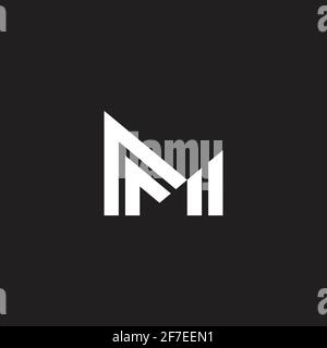 letter m m stripes geometric slice design logo vector Stock Vector
