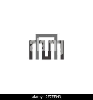 letter mn simple geometric abstract doors logo vector Stock Vector