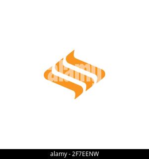 curves stripes motion square object geometric logo vector Stock Vector