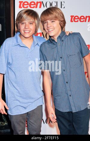 Actor's Cole Sprouse and Dylan Sprouse attends arrivals for the 6th annual Teen Vogue Young Hollywood Party at Los Angeles County Museum of Art on September 18, 2008 in Los Angeles, California. Credtit: Jared Milgrim Stock Photo