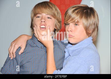 Actor's Cole Sprouse and Dylan Sprouse attends arrivals for the 6th annual Teen Vogue Young Hollywood Party at Los Angeles County Museum of Art on September 18, 2008 in Los Angeles, California. Credtit: Jared Milgrim Stock Photo