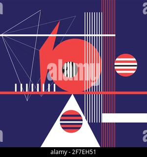Abstract multi-colored background of geometric objects Stock Vector