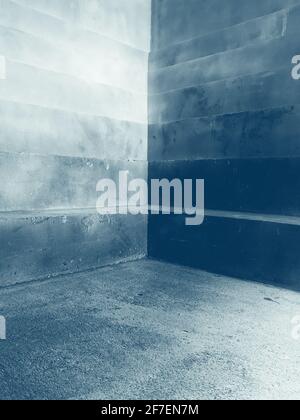 abstract stone background with steps, blue toning. Stock Photo