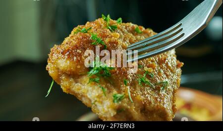 Costillas de cerdo a la Riojana - Pork chops in La Rioja Stock Photo