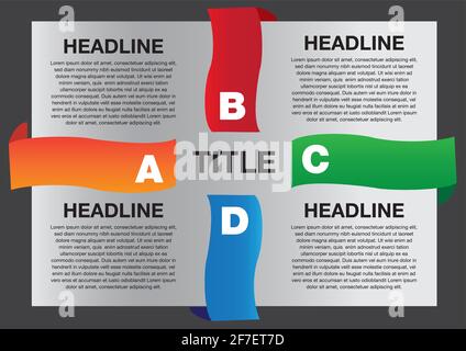 Vector illustration of Paper Banner Progress choice or versions. Infographics template. Stock Vector