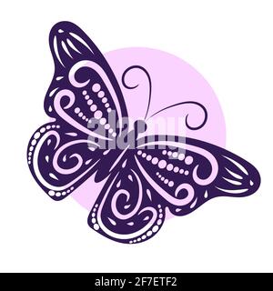 Vector illustration of beautiful butterfly on abstract shape. Design element for your project Stock Vector