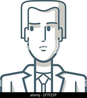 Simple line drawing illustration of a businessman in a suit,arms ...