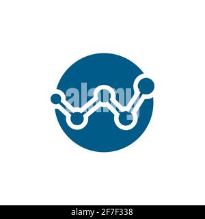 Analytics Blue Icon On White Background. Blue Flat Style Vector Illustration. Stock Vector