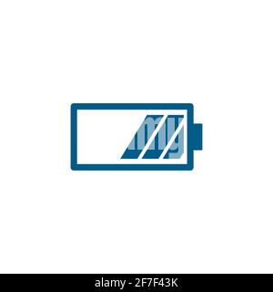 Battery Blue Icon On White Background. Blue Flat Style Vector Illustration. Stock Vector