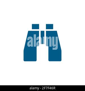 Binocular Blue Icon On White Background. Blue Flat Style Vector Illustration. Stock Vector