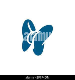 Bow Blue Icon On White Background. Blue Flat Style Vector Illustration. Stock Vector