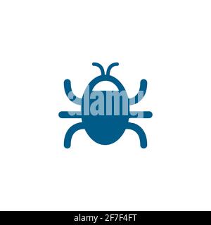 Bug Blue Icon On White Background. Blue Flat Style Vector Illustration. Stock Vector