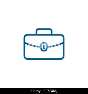 Briefcase Line Blue Icon On White Background. Blue Flat Style Vector Illustration. Stock Vector