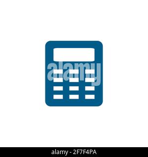 Calculator Blue Icon On White Background. Blue Flat Style Vector Illustration. Stock Vector