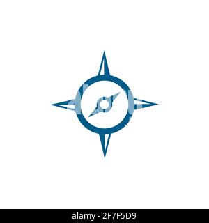 Compass Blue Icon On White Background. Blue Flat Style Vector Illustration. Stock Vector