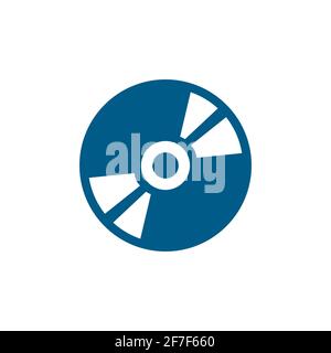 DVD or CD Blue Icon On White Background. Blue Flat Style Vector Illustration. Stock Vector