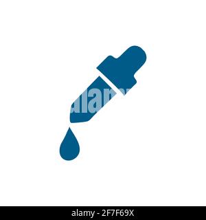 Dropper Blue Icon On White Background. Blue Flat Style Vector Illustration. Stock Vector