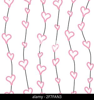 Heart Seamless Pattern.Valentine's Day, Wedding, Gift Wrapping  Paper, Banner. Vector Illustration. Stock Vector