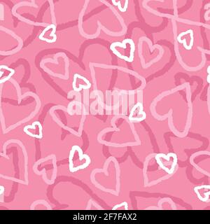 Seamless hearts pattern. Vector repeating texture. Stock Vector